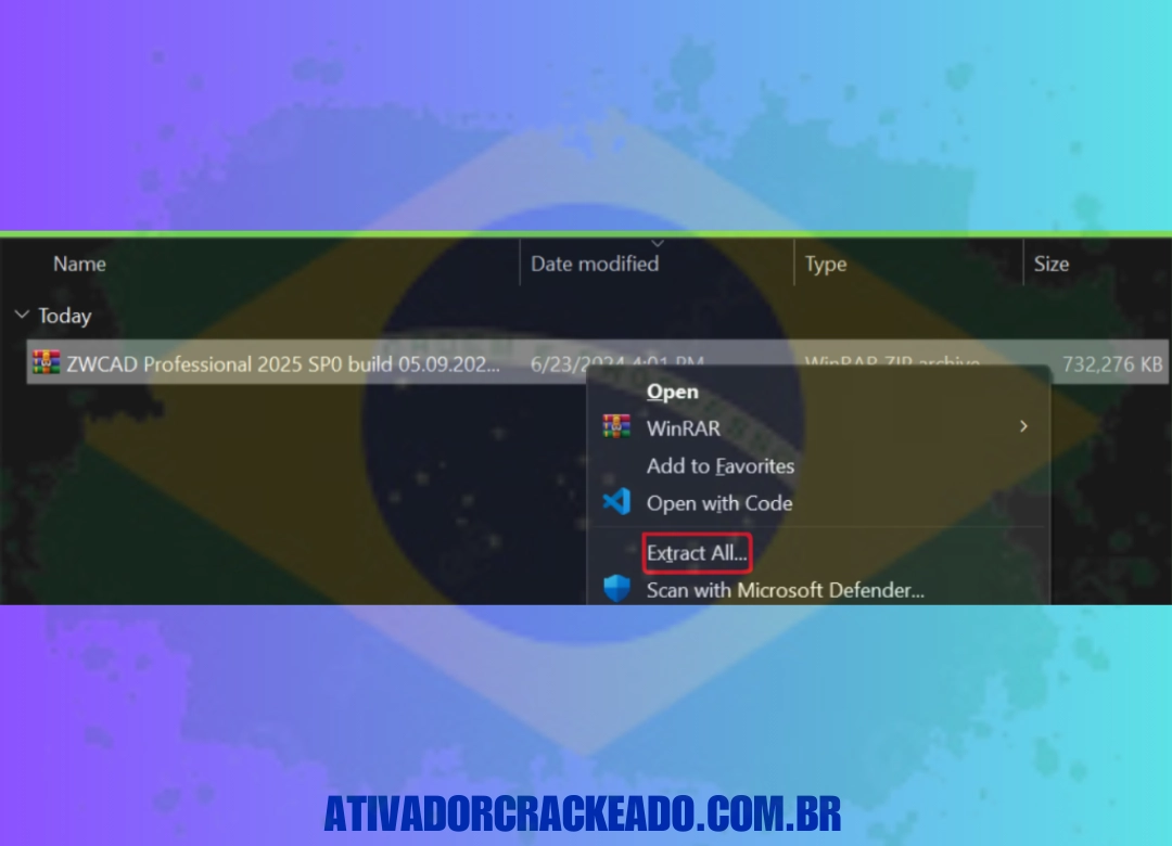 Execute a instalação após extrair o arquivo baixado. Escolha onde deseja instalar o software,