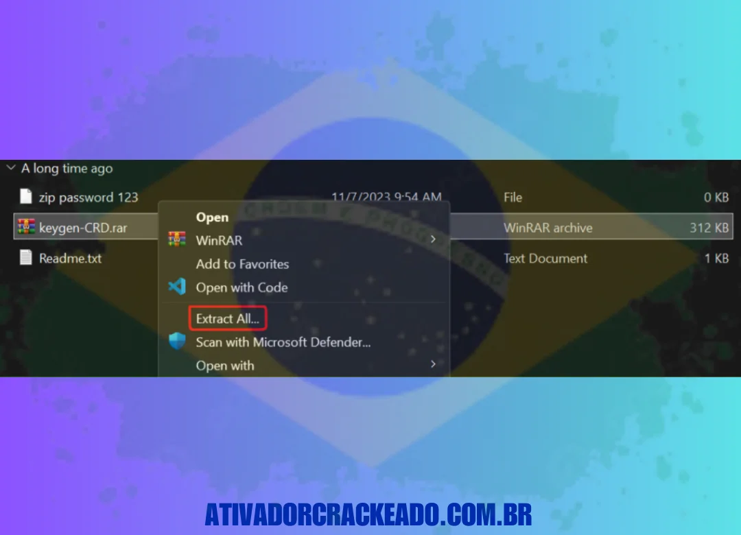 Execute a instalação como administrador após extrair o arquivo Keygen-CRD.rar.