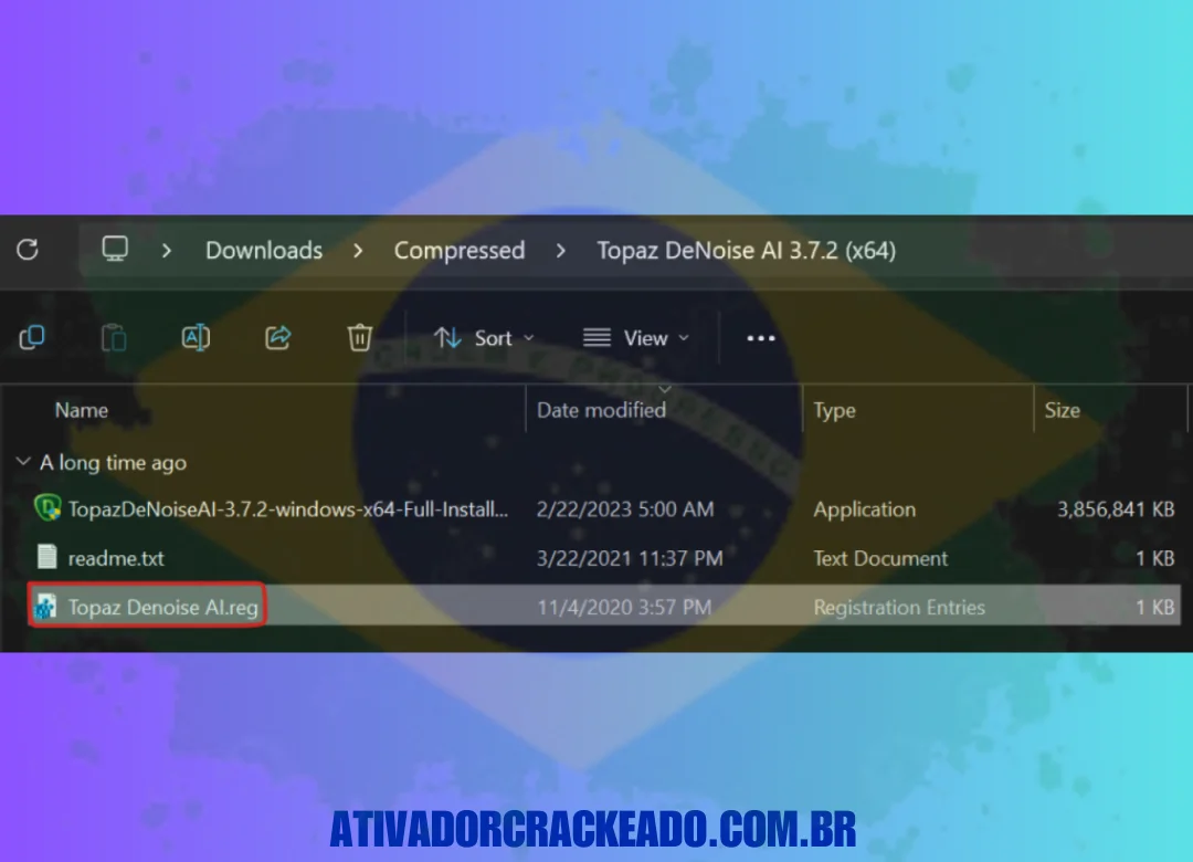 Execute o arquivo Topaz DeNoise AI.reg e confirme a operação. Após o registro ser editado, você pode usar o software sem nenhum login e assinatura.