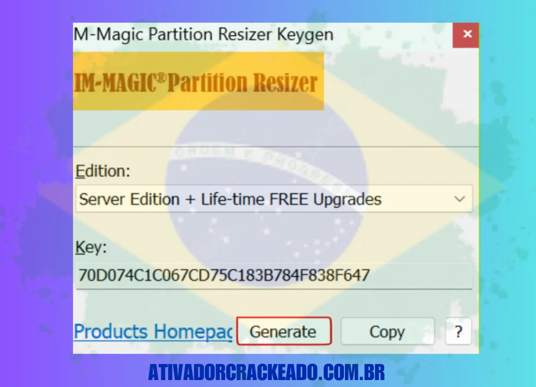 Extraia o arquivo Keygen.rar e execute o keygen como administrador. Escolha a edição que você quer e gere uma chave para ela.