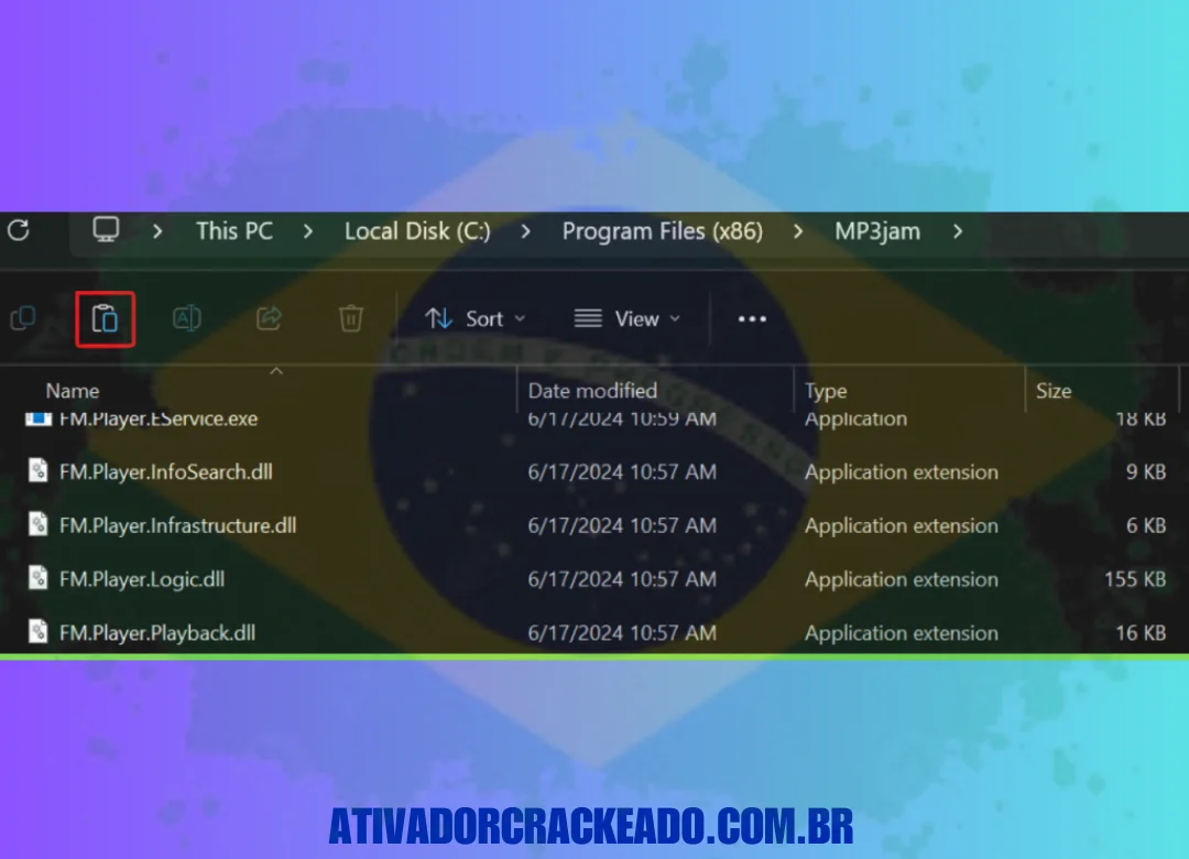 Extraia o arquivo Patch.rar quando a instalação estiver concluída. Adicione o arquivo Patch-MP3jam.1.1.x.exe ao diretório de instalação após copiá-lo.