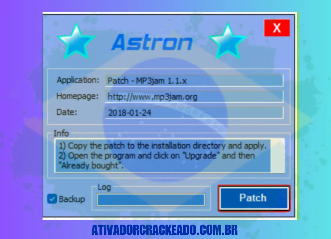 Extraia o arquivo Patch.rar quando a instalação estiver concluída. Adicione o arquivo Patch-MP3jam.1.1.x.exe ao diretório de instalação após copiá-lo.