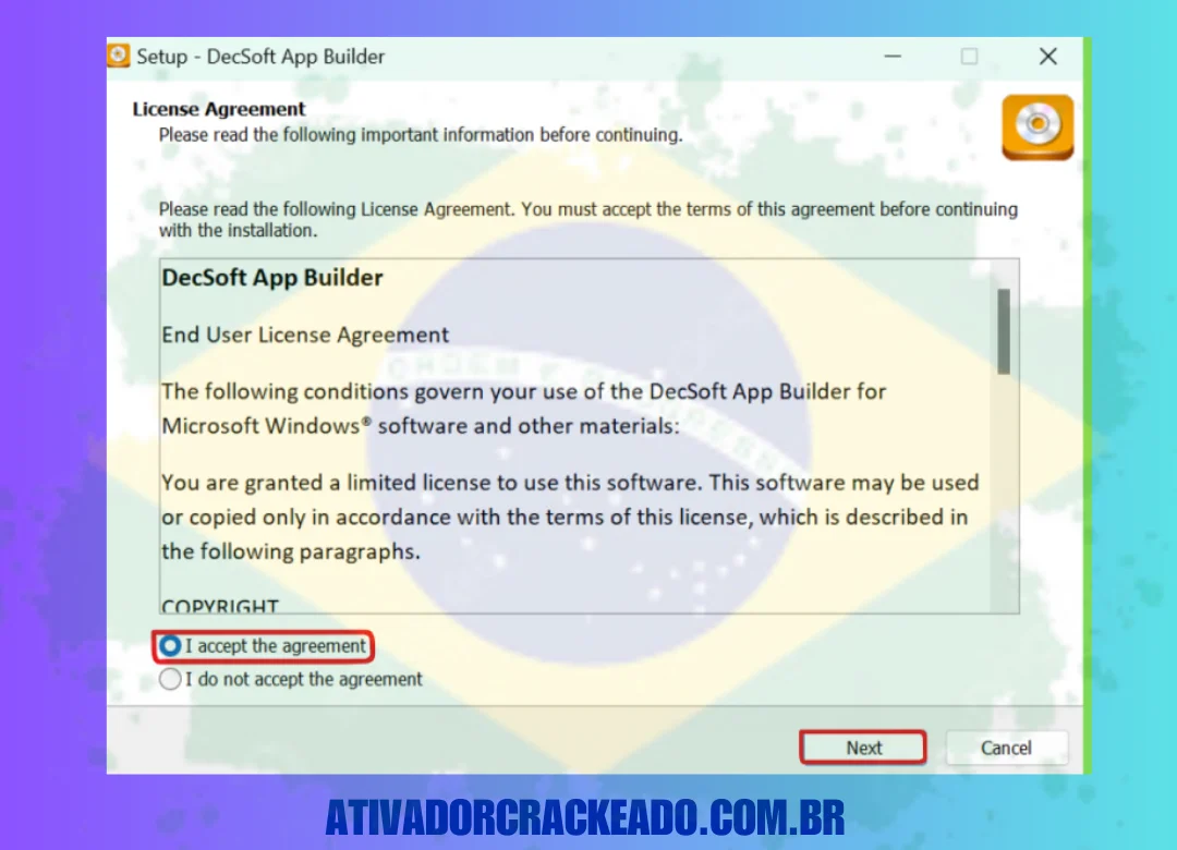 Extraia o arquivo appbuilder64.zip após extrair o arquivo principal que foi baixado. Execute a configuração no modo administrador.