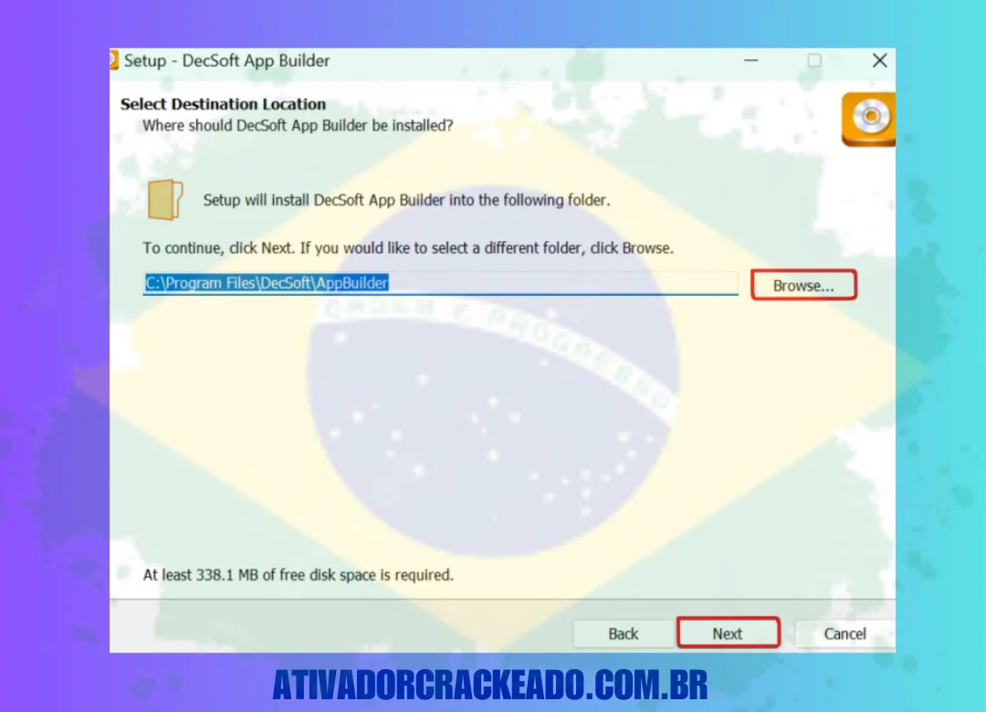 Extraia o arquivo appbuilder64.zip após extrair o arquivo principal que foi baixado. Execute a configuração no modo administrador.