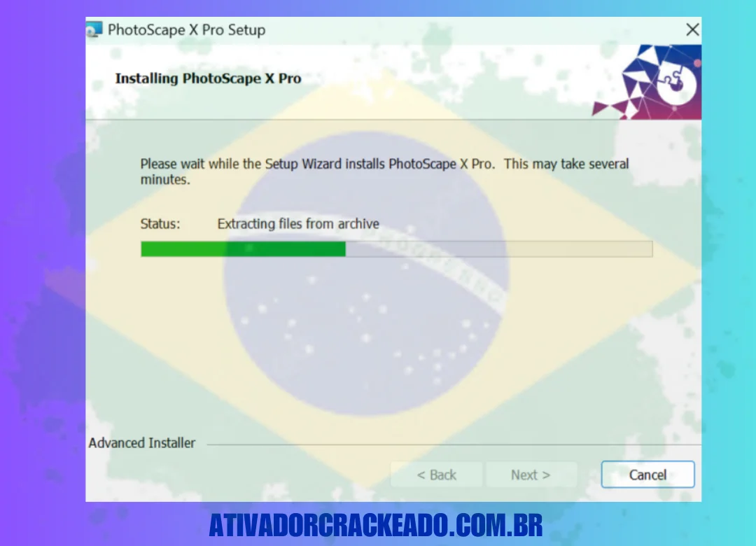 Extraia o arquivo baixado e execute a instalação como administrador.