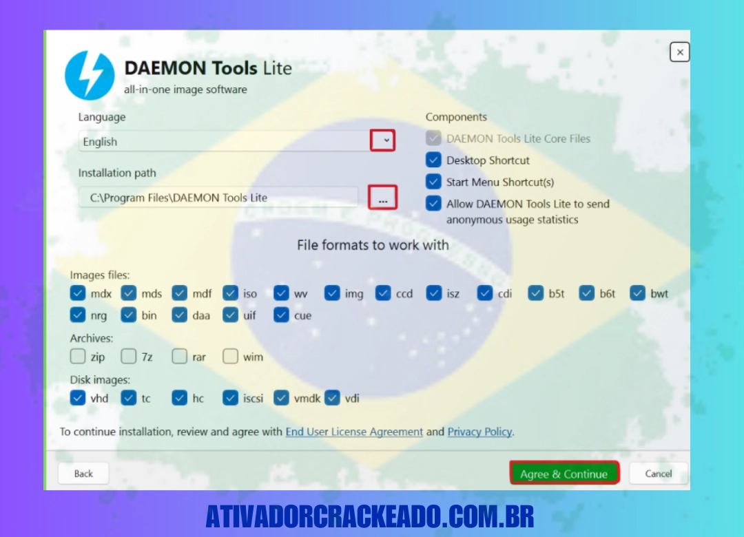 Extraia o arquivo baixado e execute a instalação como administrador.