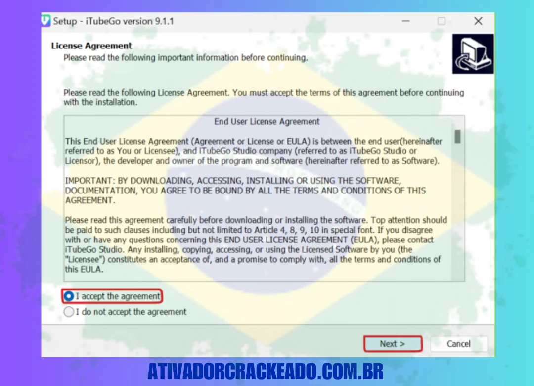 Extraia o arquivo baixado e execute a instalação como administrador. (1)