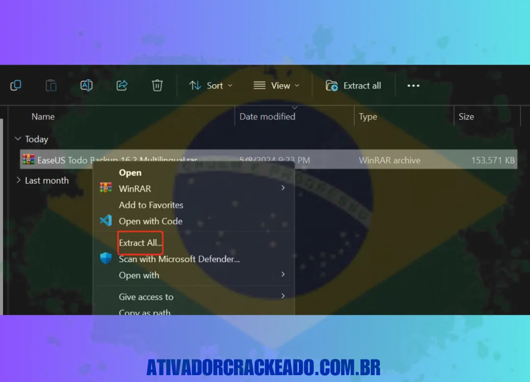 Extraia o arquivo baixado e execute o arquivo setup.exe como administrador.