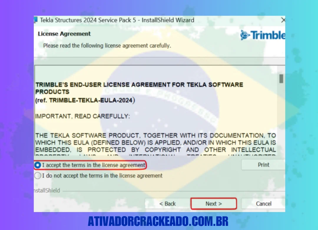 Extraia o arquivo baixado, execute a instalação como administrador e conclua a instalação conforme mostrado.