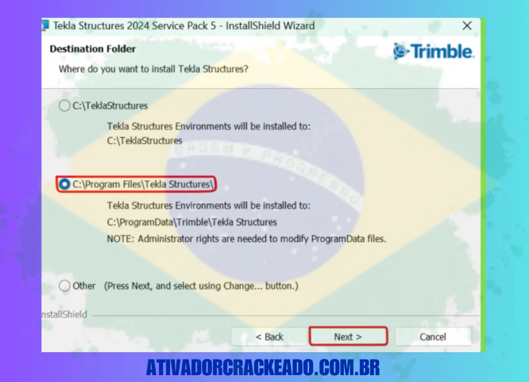 Extraia o arquivo baixado, execute a instalação como administrador e conclua a instalação conforme mostrado.