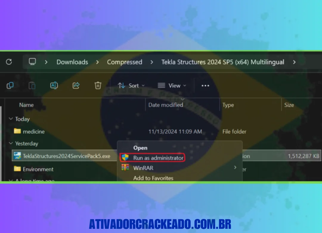 Extraia o arquivo baixado, execute a instalação como administrador e conclua a instalação conforme mostrado. (1)