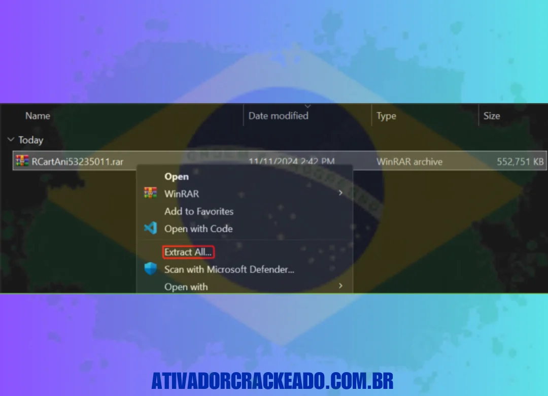 Extraia o arquivo baixado, execute a instalação como administrador e conclua a instalação. NÃO EXECUTE O PROGRAMA AINDA!