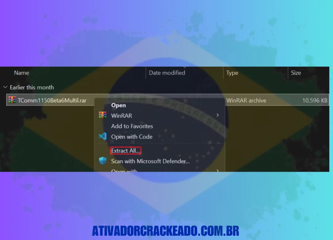 Extraia o arquivo baixado, execute a instalação como administrador,