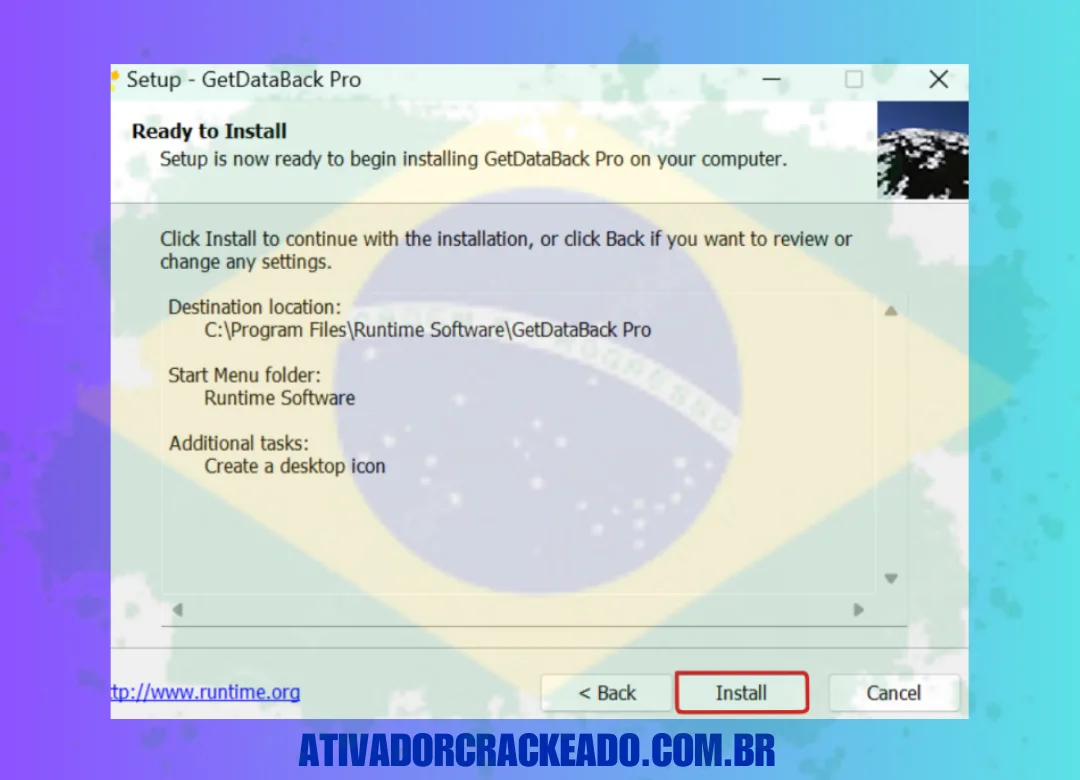 Extraia o arquivo e execute gdbprosetup.exe como administrador. Quando a instalação começar, clique em Next na primeira tela. (1)