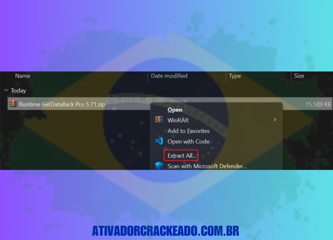 Extraia o arquivo e execute gdbprosetup.exe como administrador. Quando a instalação começar, clique em Next na primeira tela.