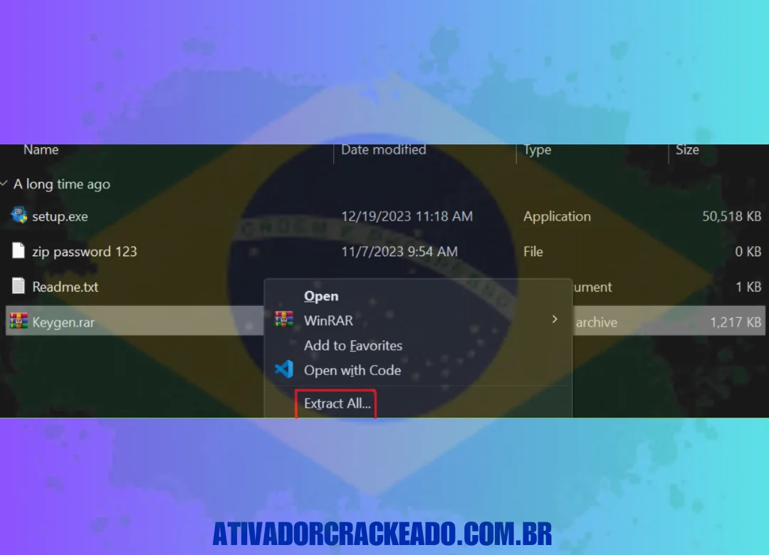 Extraia o arquivo keygen e execute o arquivo keygen.exe como administrador.