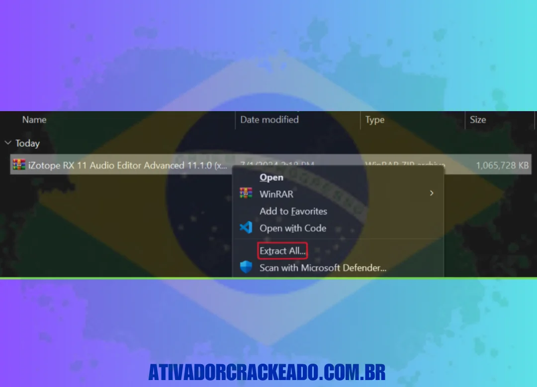 Extraia o arquivo que acabamos de baixar e execute a instalação como administrador.