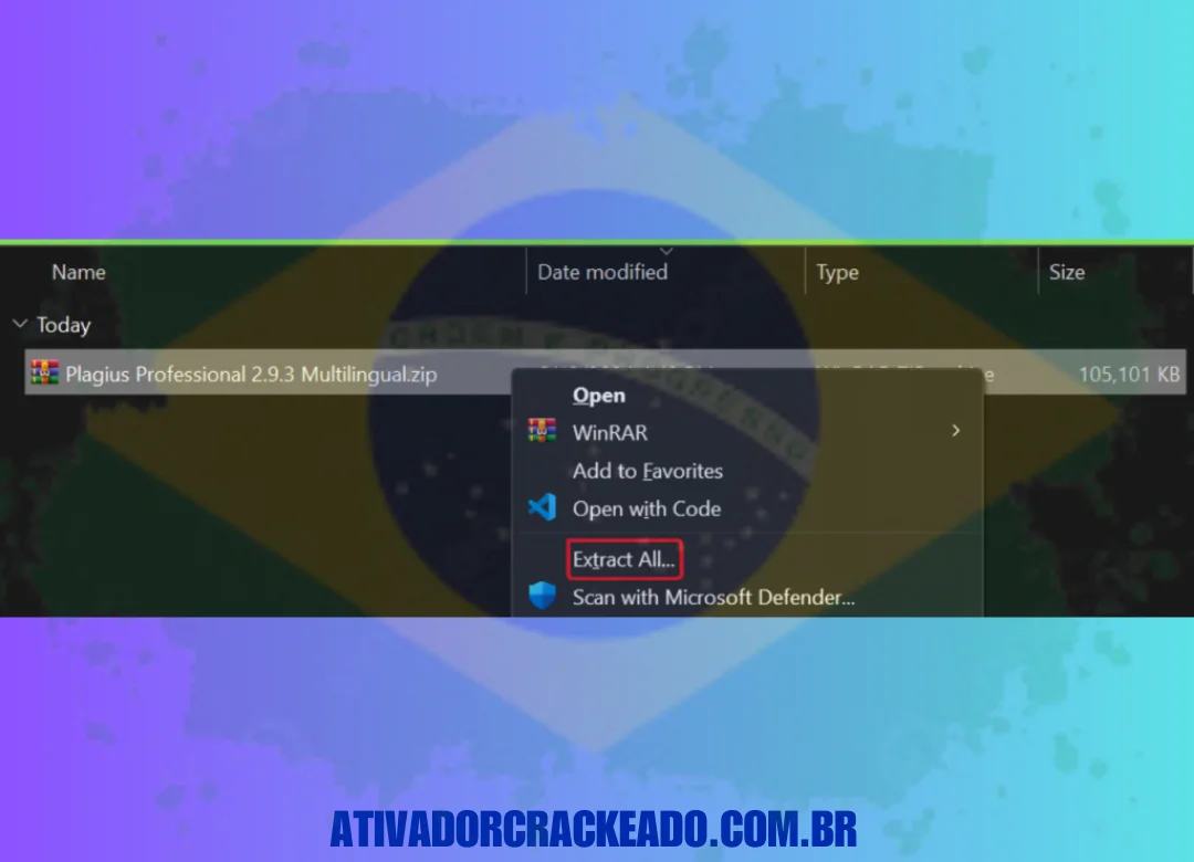 Extraia o arquivo que baixamos e execute a configuração como administrador.