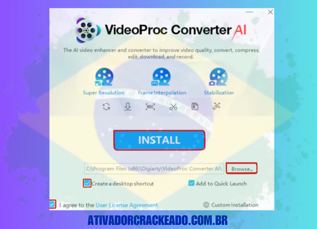 Extraia o arquivo que baixamos e execute a instalação como administrador.