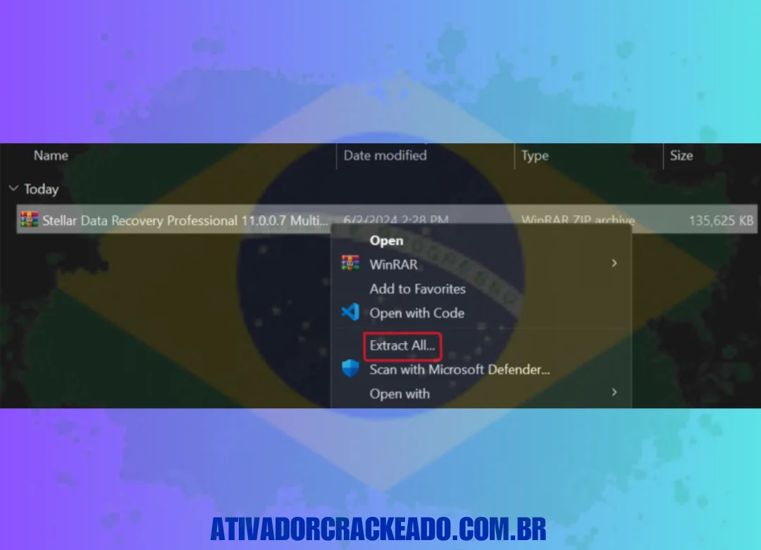 Extraia o arquivo que baixamos e execute a instalação como administrador.