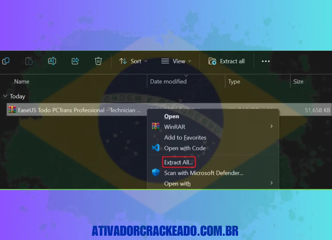 Extraia o arquivo usando algum software de extração e execute o arquivo setup.