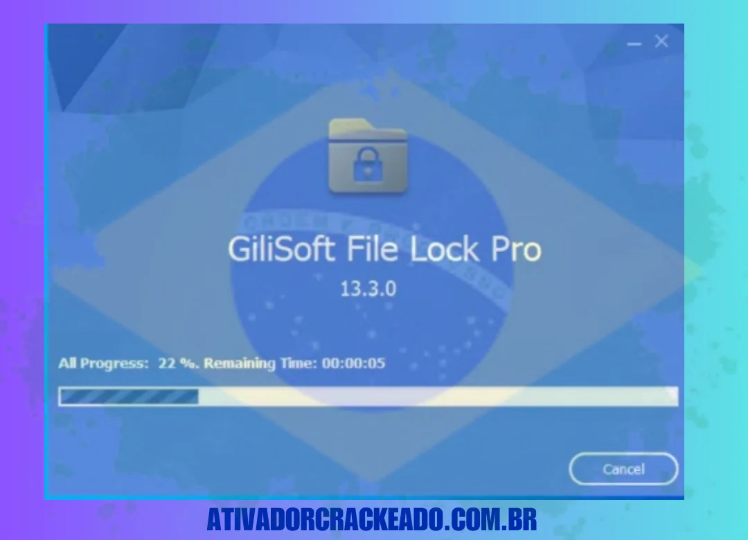 Instalando o GiliSoft File Lock, você terá que esperar um pouco.