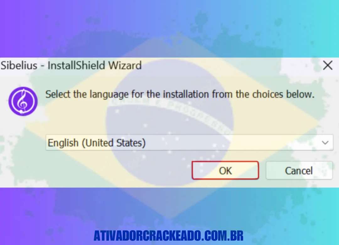 Install_Sibelius.exe como administrador. Antes de iniciar a instalação, ele perguntará em qual