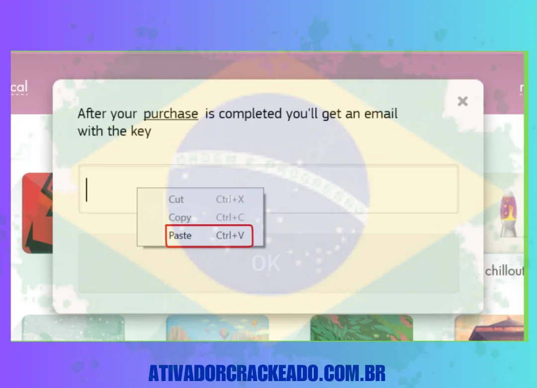 Reabra o patch e, em seguida, copie a chave que você vê na seção de informações após rolar um pouco para baixo. 