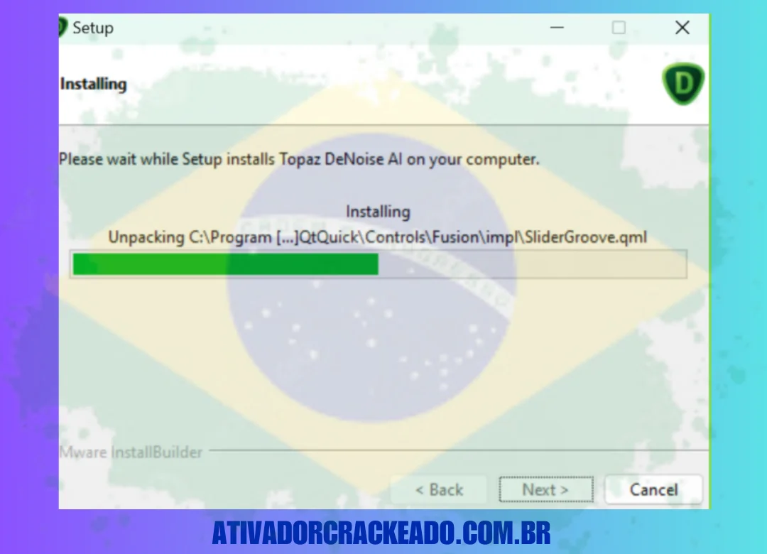 Selecione o diretório de instalação e os recursos após aceitar o acordo