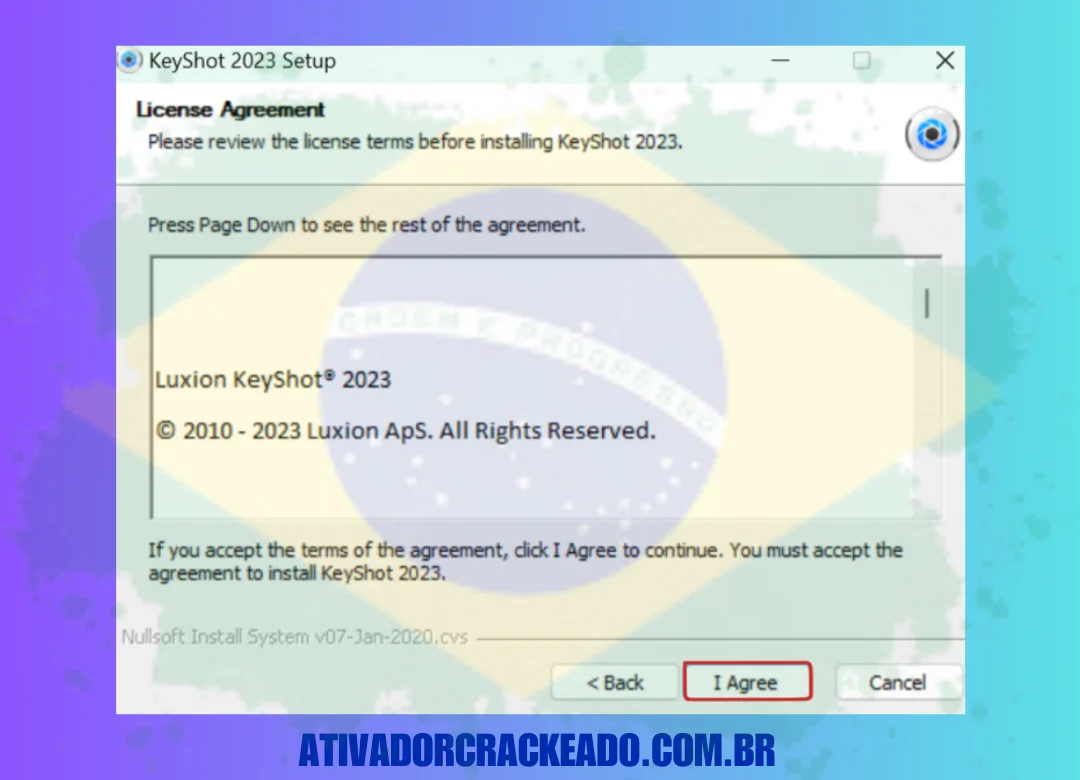 Selecione o usuário para o qual deseja instalar o software, aceite o contrato de licença,