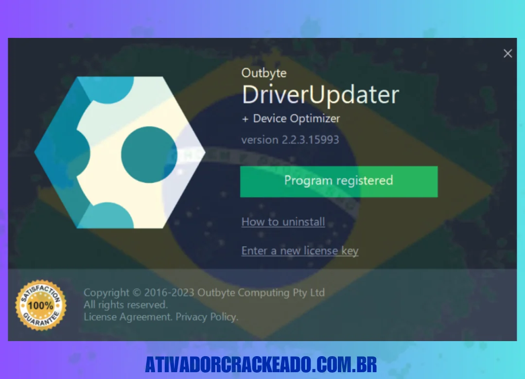 Você pode usar o software após reiniciar seu computador uma vez antes de iniciá-lo. O log também está disponível na seção Sobre.