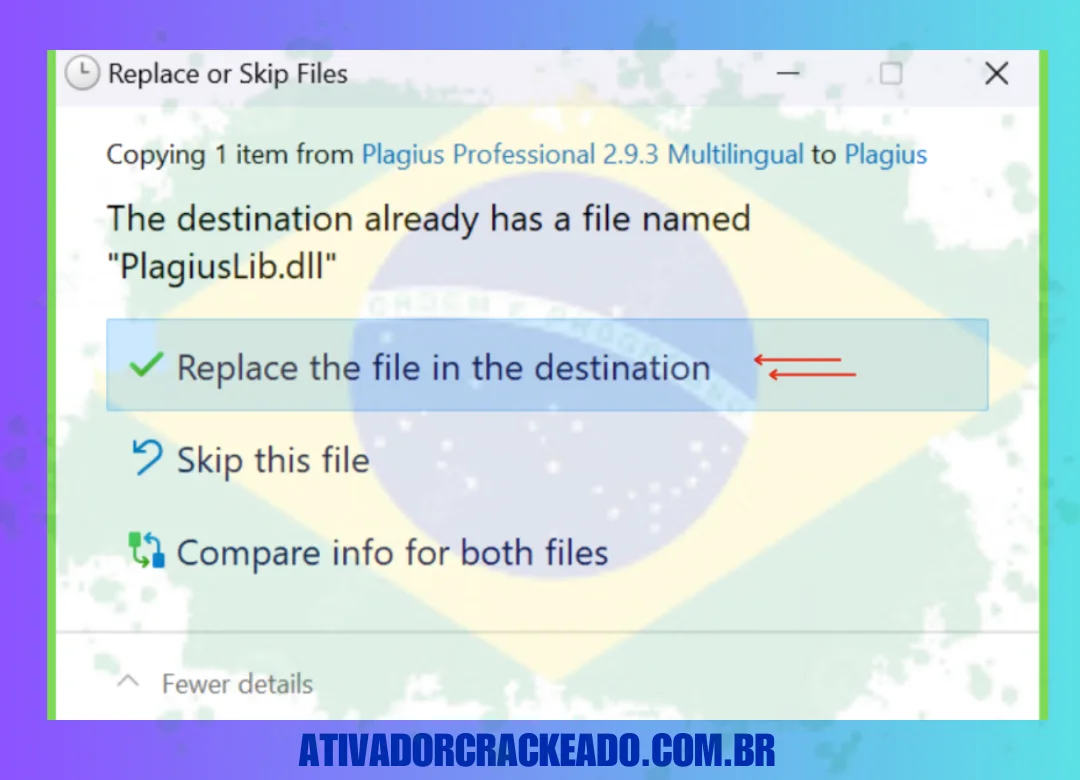 Você tem que substituir o arquivo antigo por este, então certifique-se de dar a ele acesso de administrador quando ele pedir.