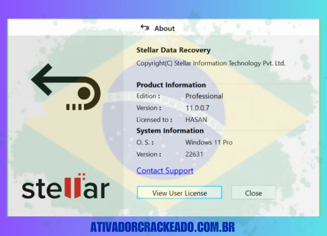 e você pode verificar se a licença será adicionada ao seu software.