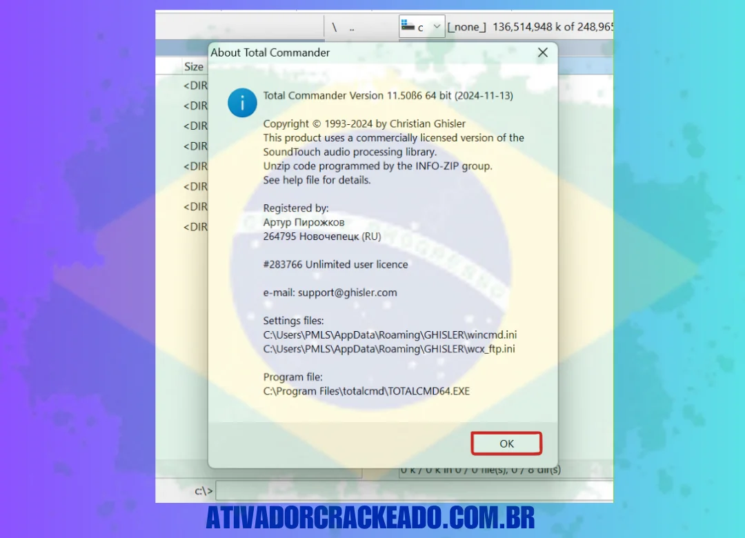 .exe (32 bits) ou tcrun64.exe (64 bits), dependendo da versão que você quer.