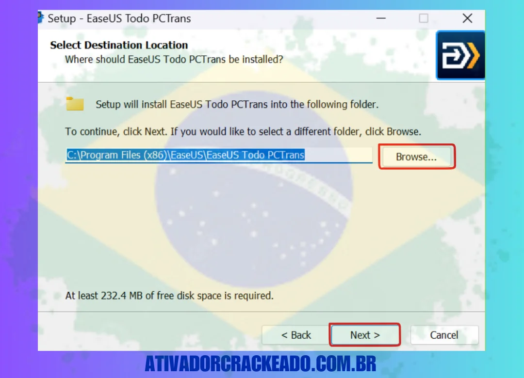 instalar o software, escolha tarefas adicionais, como criar um ícone na área de trabalho