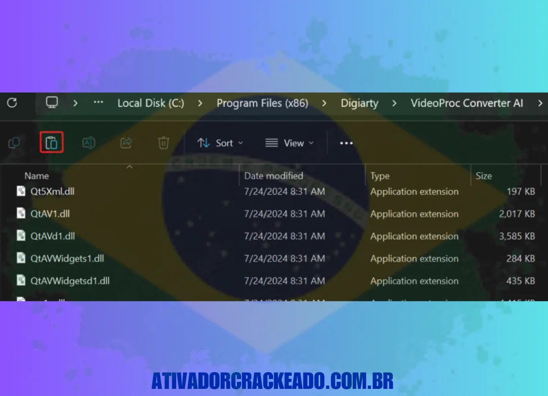 substitua-o pela versão crackeada no diretório de instalação (CArquivos de Programas (x86)DigiartyVideoProc Converter AI).