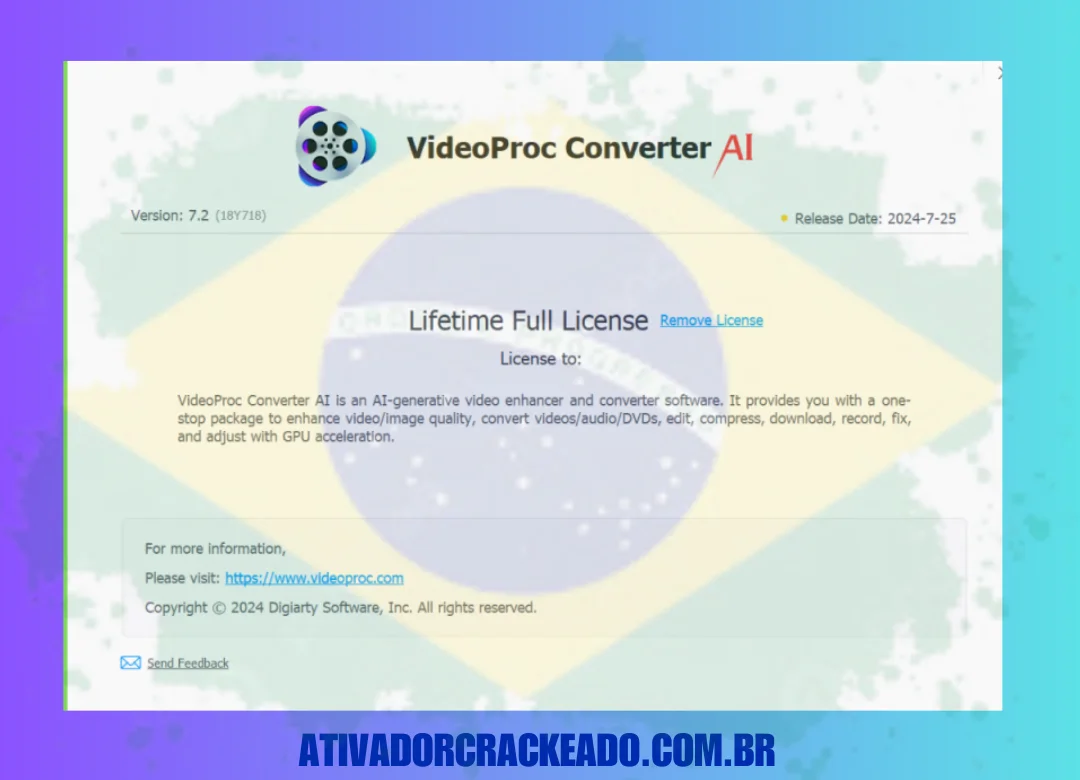 substitua-o pela versão crackeada no diretório de instalação (CArquivos de Programas (x86)DigiartyVideoProc Converter AI).