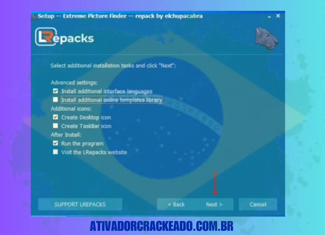 Agora, selecione as tarefas de instalação adicionais necessárias e clique em Avançar.