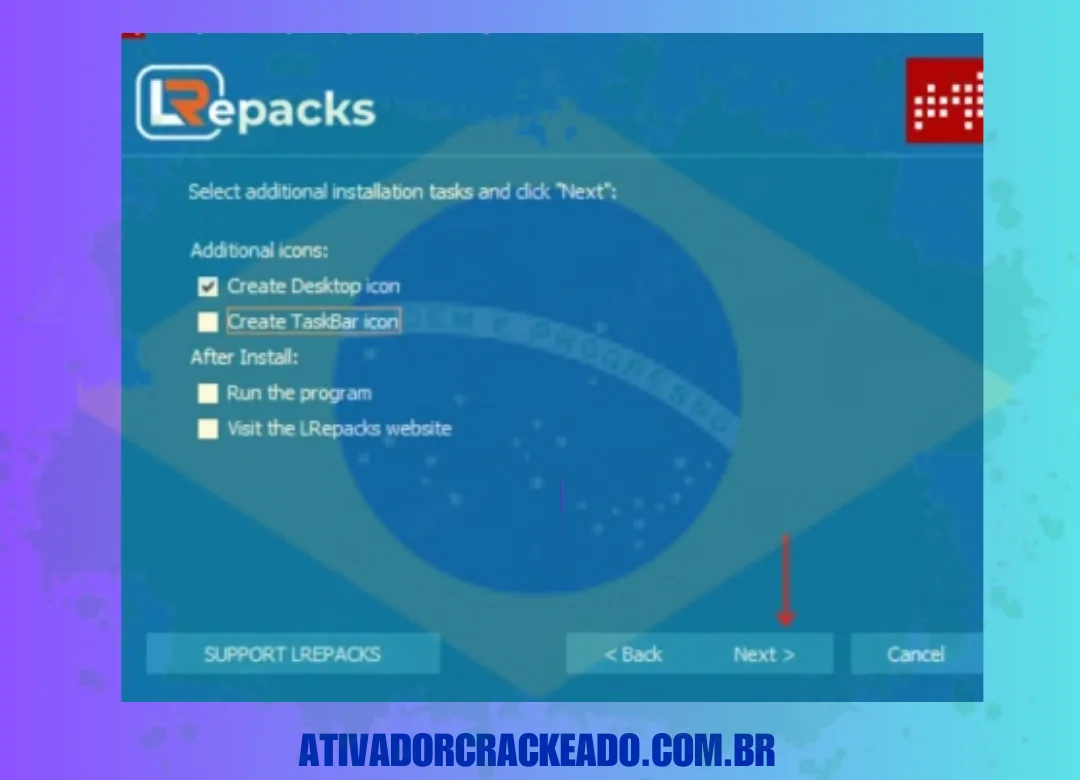 Em seguida, selecione as tarefas de instalação adicionais necessárias e clique em Avançar.