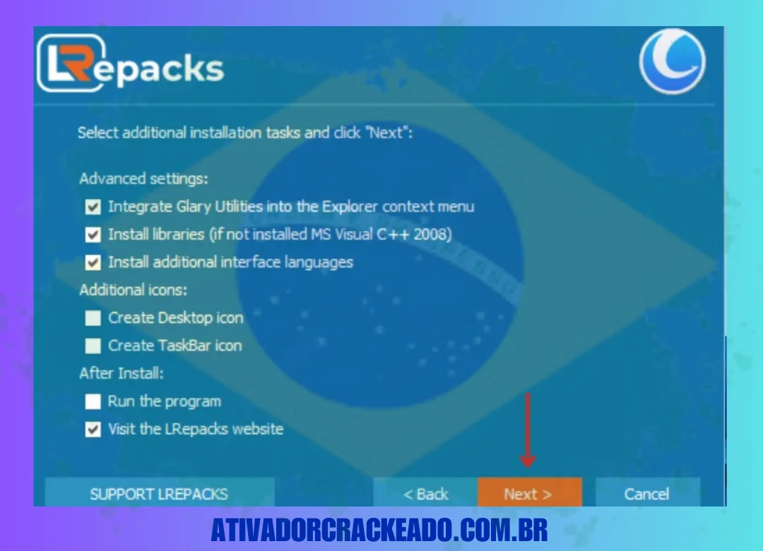 Em seguida, selecione as tarefas de instalação adicionais necessárias e clique em Avançar.