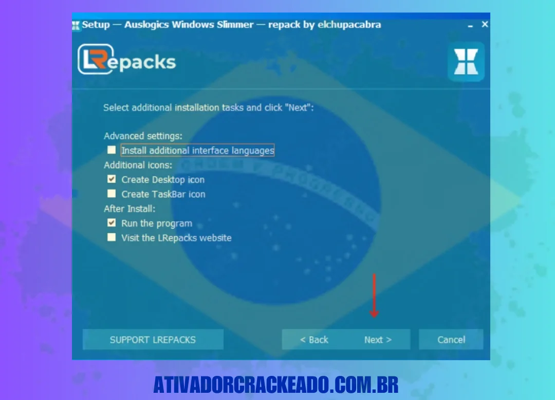 Em seguida, selecione tarefas de instalação adicionais conforme sua necessidade e clique em Avançar.