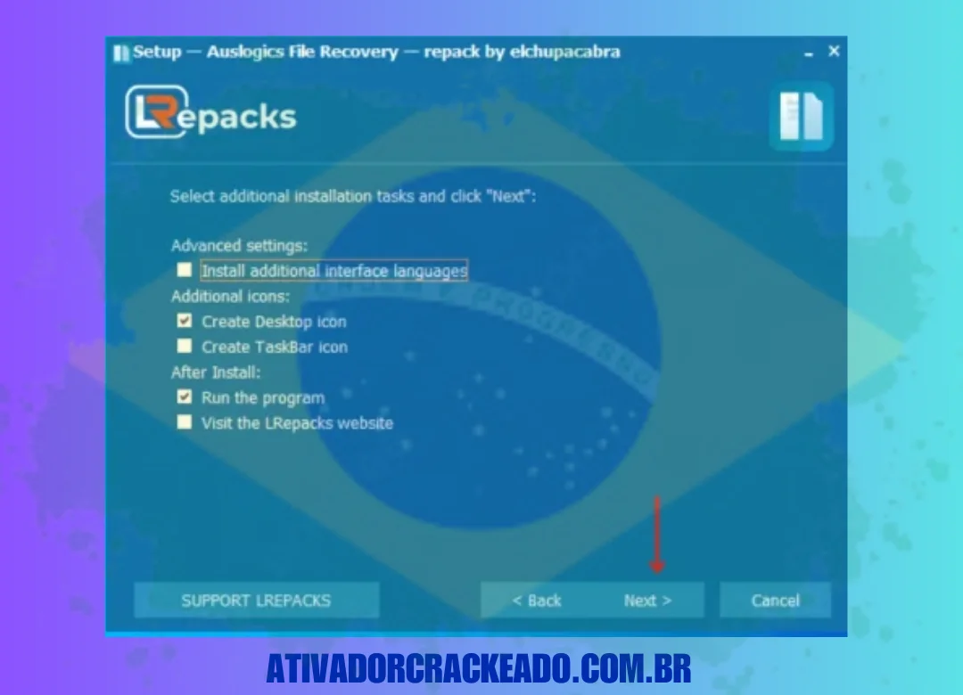 Em seguida, selecione tarefas de instalação adicionais conforme sua necessidade e clique em Avançar.