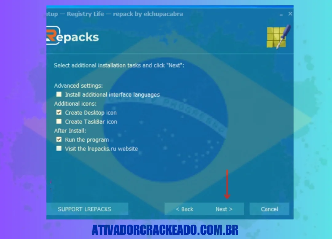 Em seguida, selecione tarefas de instalação adicionais conforme sua necessidade e clique em Avançar.