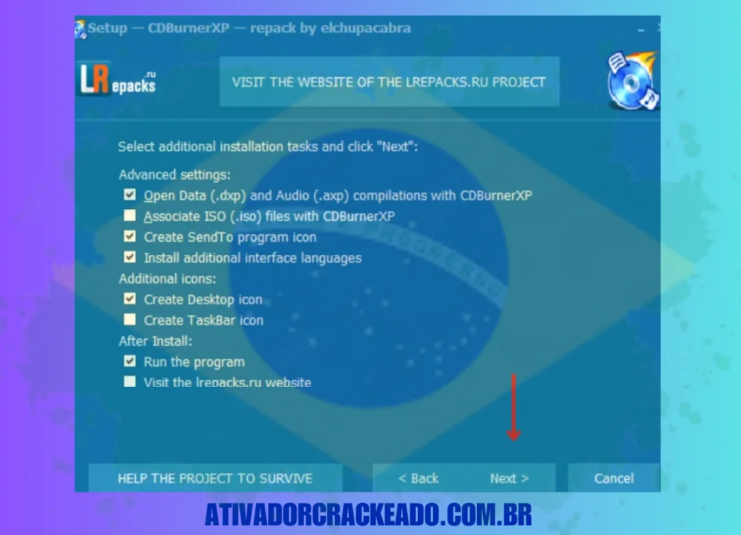 Em seguida, selecione tarefas de instalação adicionais conforme sua necessidade e clique em Avançar.