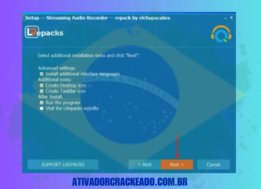 Em seguida, selecione tarefas de instalação adicionais conforme sua necessidade e clique em Avançar.