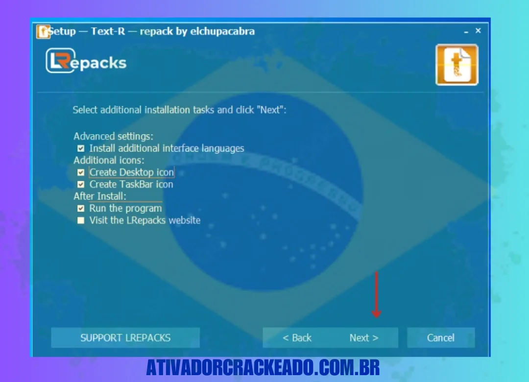 Em seguida, selecione tarefas de instalação adicionais conforme sua necessidade e clique em Avançar.