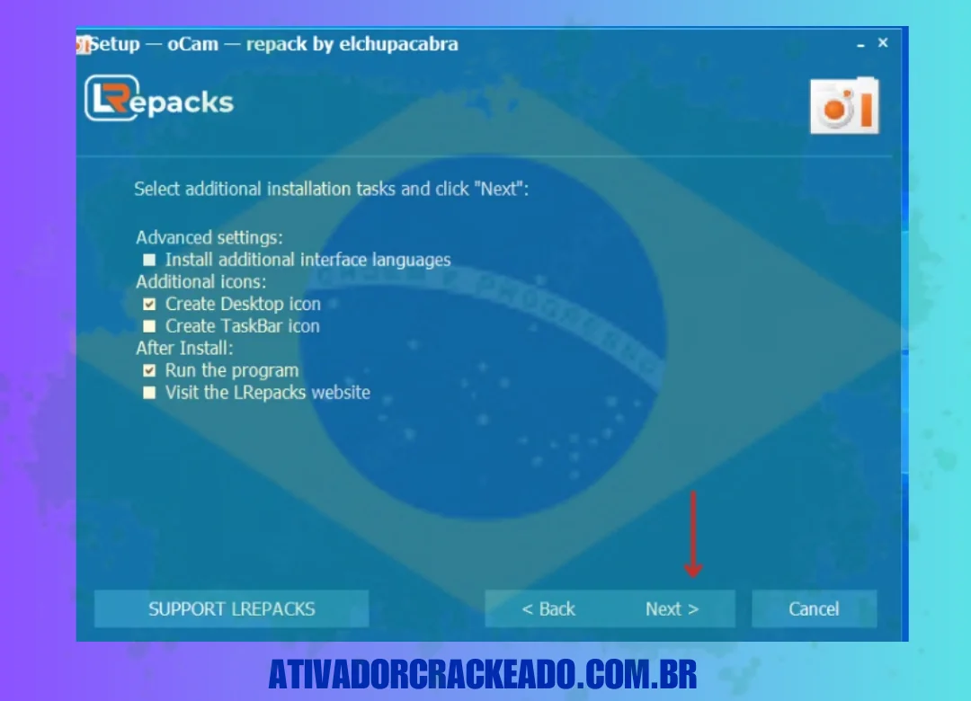 Em seguida, selecione tarefas de instalação adicionais conforme sua necessidade e clique em Avançar.