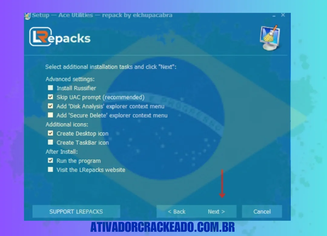 Em seguida, selecione tarefas de instalação adicionais conforme sua necessidade e clique em Avançar.