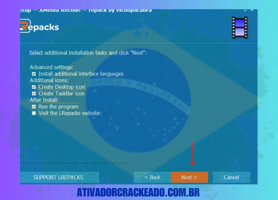 Em seguida, selecione tarefas de instalação adicionais conforme sua necessidade e clique em Avançar.