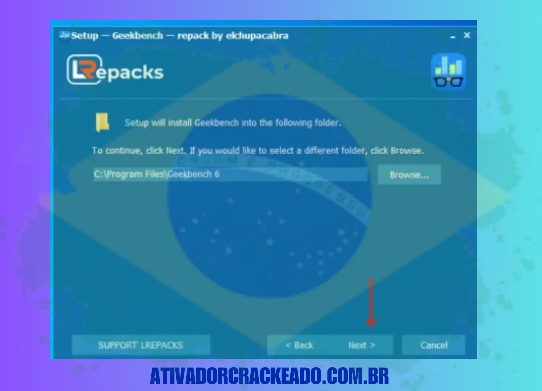 Então, se você quiser selecionar o local de instalação, clique em Procurar, caso contrário, clique em Avançar.